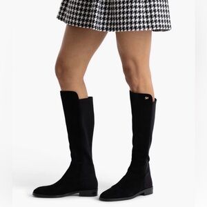 STUART WEITZMAN black suede knee-high boots